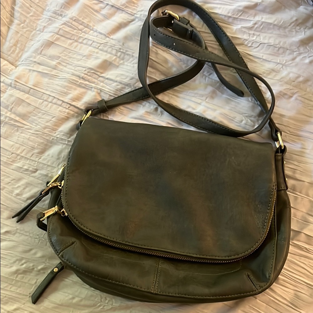Green Leather Crossbody Bag